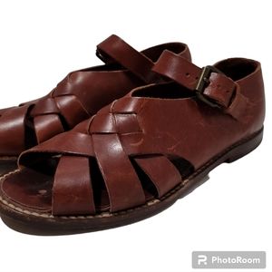 Cole Haan Country Brown Leather Fisherman Sandals 8M